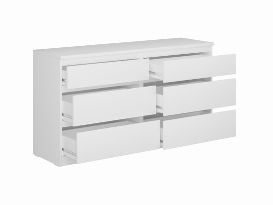 Комод Праксис 6 ящиков 129.7x71.4x39.6 см ЛДСП цвет белый