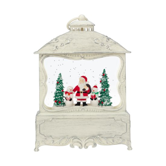 Фонарь Рождественский лес 24х31.5х11.5 см пластик белый