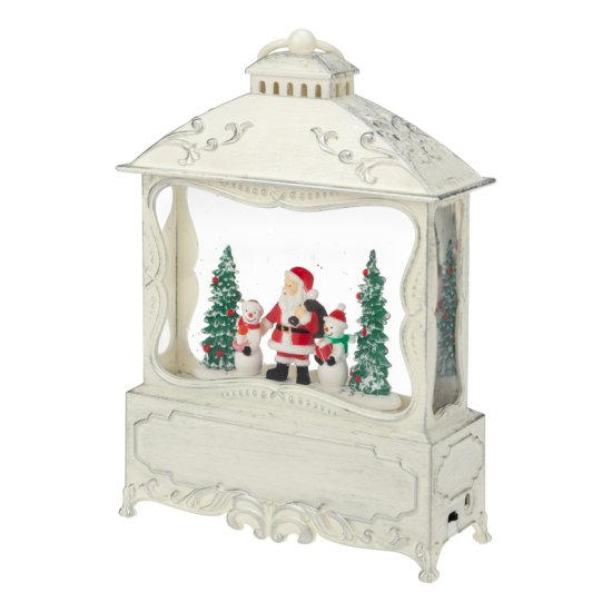 Фонарь Рождественский лес 24х31.5х11.5 см пластик белый