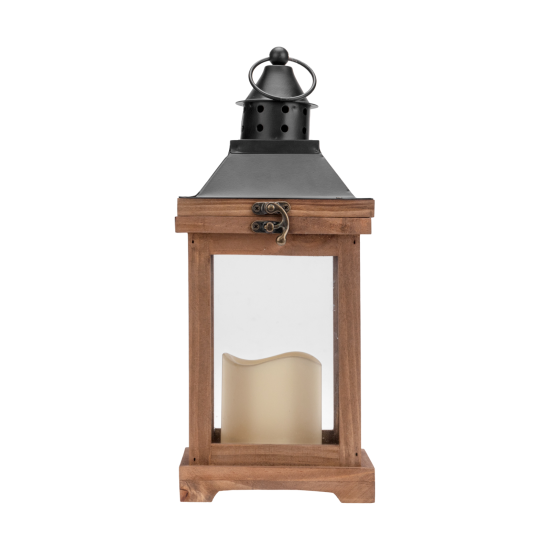 Светящаяся электрическая фигура Фонарь со свечкой для дома 1 лампа 35 см коричневый