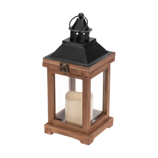 Светящаяся электрическая фигура Фонарь со свечкой для дома 1 лампа 35 см коричневый