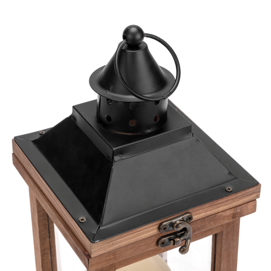 Светящаяся электрическая фигура Фонарь со свечкой для дома 1 лампа 35 см коричневый