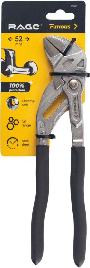 Клещи переставные с автофиксацией Rage Furious Chromesave захват до 52 мм длина 260 мм
