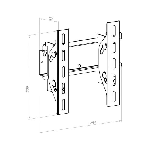 Кронштейн для ТВ настенный не поворотный 28.5x10.5 см цвет черный