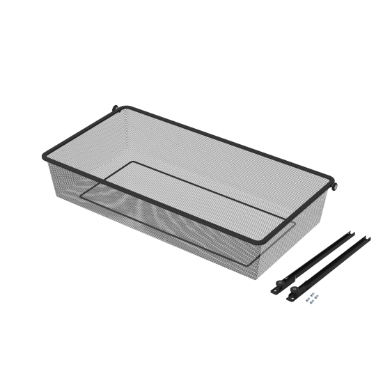 Корзина выдвижная для шкафа Лион 76.8x14.4x38.6 см цвет черный