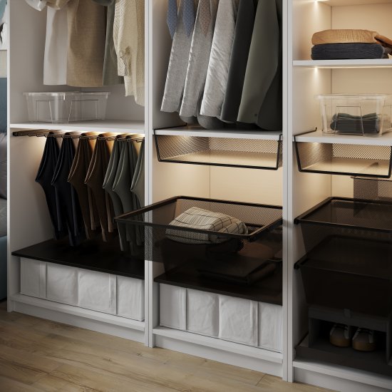 Корзина выдвижная для шкафа Лион 56.8x14.4x51.4 см цвет черный