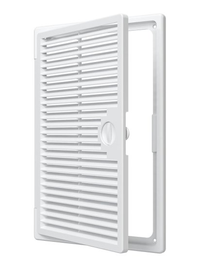 Решетка вентиляционная с дверью Era 200x300 мм пластик цвет белый