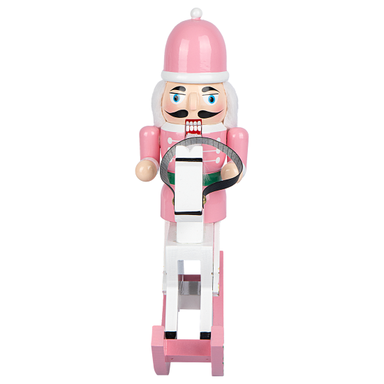 Декоративная фигура Щелкунчик на коне 30x24.5 см розовый