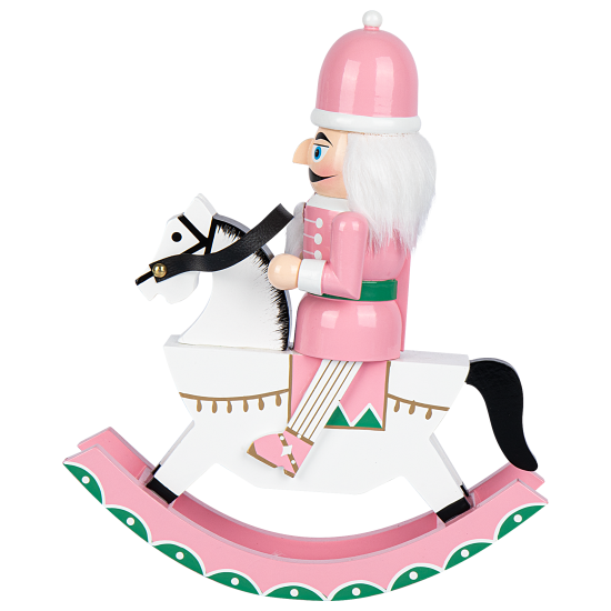 Декоративная фигура Щелкунчик на коне 30x24.5 см розовый