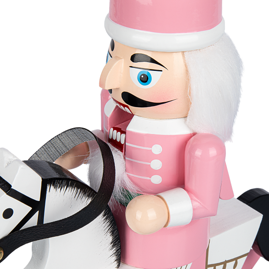 Декоративная фигура Щелкунчик на коне 30x24.5 см розовый