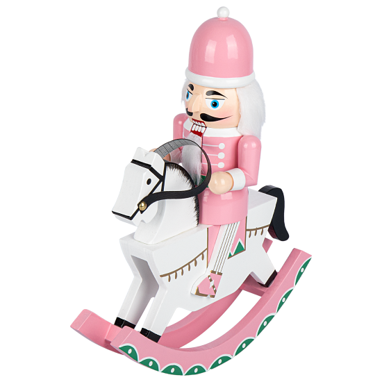 Декоративная фигура Щелкунчик на коне 30x24.5 см розовый