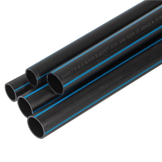 Труба ПНД ПЭ-100 для систем водоснабжения Технопласт d40 SDR17 черная