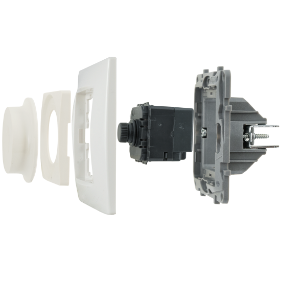 Диммер поворотно-нажимной универсальный LED - Legrand Etika - 300Вт без нейтрали - слоновая кость