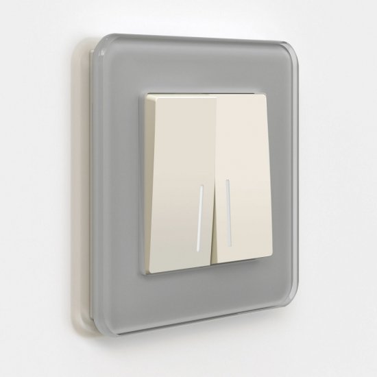 Выключатель Werkel двухклавишный встраиваемый айвори матовый с подсветкой (a059282)