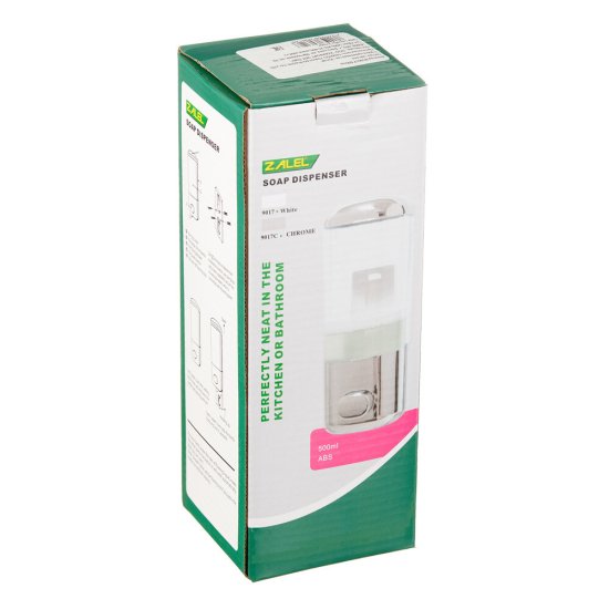 Диспенсер для мыла Zalel 500 мл пластик белый (MJ9017)