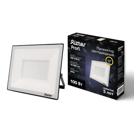 Прожектор светодиодный Ritter Profi 2700К 100 Вт IP65 черный