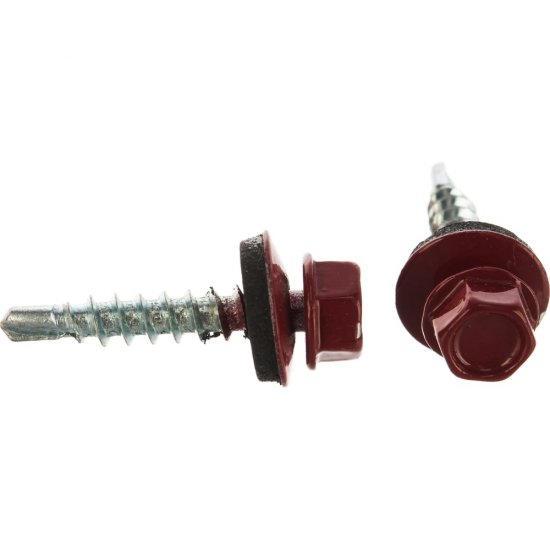 Кровельный саморез Стройметиз 4,8х28 RAL3003 красный рубин (300 шт.)