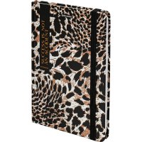 Блокнот BRAUBERG с резинкой в клетку 96 л., А5 145x203 мм, твердая обложка, Leopard
