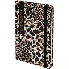 Блокнот BRAUBERG с резинкой в клетку 96 л., А5 145x203 мм, твердая обложка, Leopard