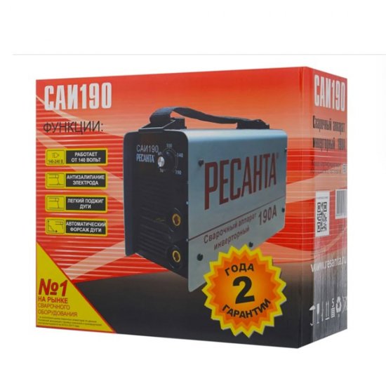 Сварочный аппарат инверторного типа Ресанта САИ 190 (65/2) ММА