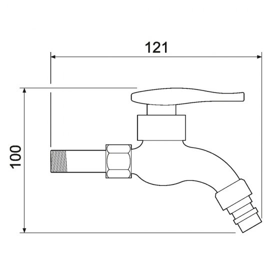 Кран водоразборный РМС нержавеющая сталь однорычажный (SL79-270)