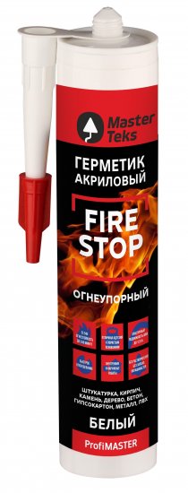 Герметик акриловый MasterTeks FIRESTOP огнеупорный белый 300 мл