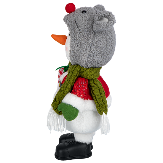 Декоративная фигура Снеговик в шапочке мишки 28x15 см