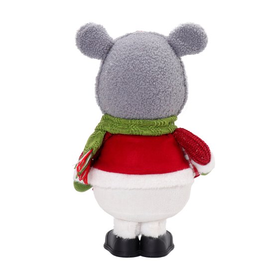 Декоративная фигура Снеговик в шапочке мишки 28x15 см