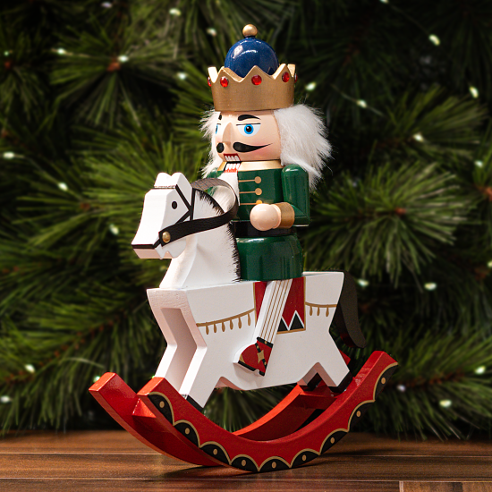 Декоративная фигура Щелкунчик на коне 30x24.5 см красный