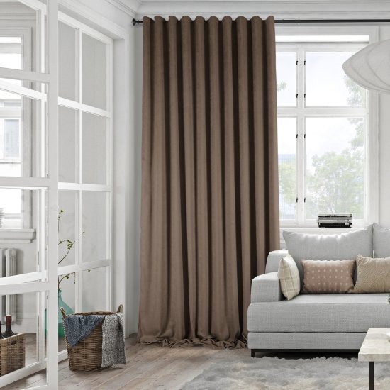 Штора на ленте со скрытыми петлями KREAFORTA Рим 200x310 см цвет коричневый