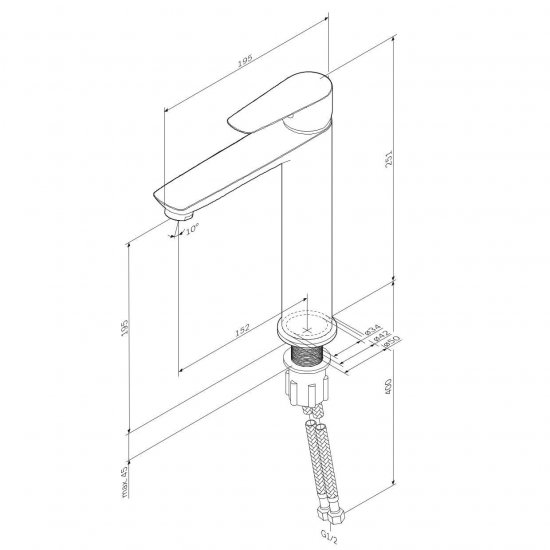 Смеситель для раковины AM.PM Drive F9U92022 однорычажный на столешницу цвет черный матовый