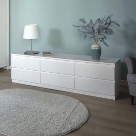 Тумба под телевизор Шведский стандарт Праксис 194.4x54.2x39.6 см ЛДСП цвет белый