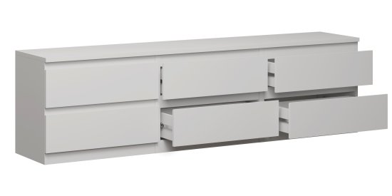 Тумба под телевизор Шведский стандарт Праксис 194.4x54.2x39.6 см ЛДСП цвет белый