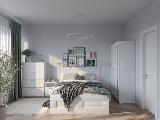 Тумба прикроватная 1 ящик Шведский стандарт Сириус 39.1x53.1x41.2 см ЛДСП цвет белый