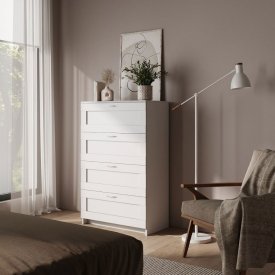 Комод Шведский стандарт Сириус 4 ящика 78.2x123.4x41.2 см ЛДСП цвет белый