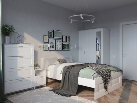 Комод Шведский стандарт Сириус 4 ящика 78.2x123.4x41.2 см ЛДСП цвет белый