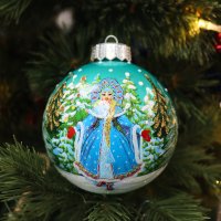 Елочный шар Коломеев Снегурочка-красавицы КУ-100-244049 ø10 см стекло цвет разноцветный