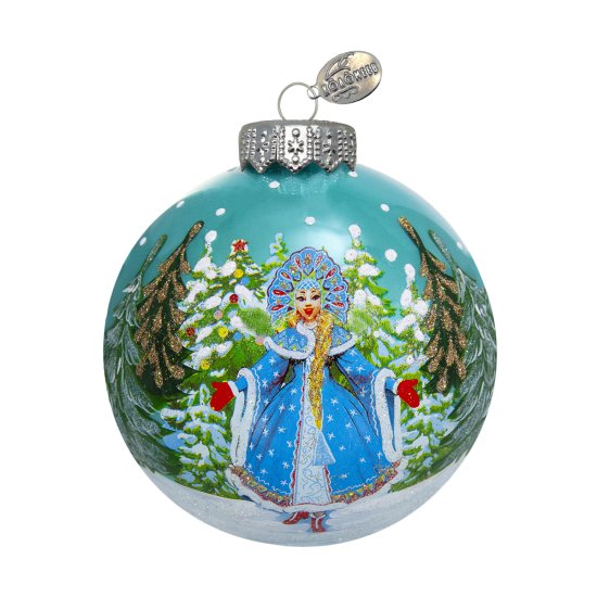 Елочный шар Коломеев Снегурочка-красавицы КУ-100-244049 ø10 см стекло цвет разноцветный