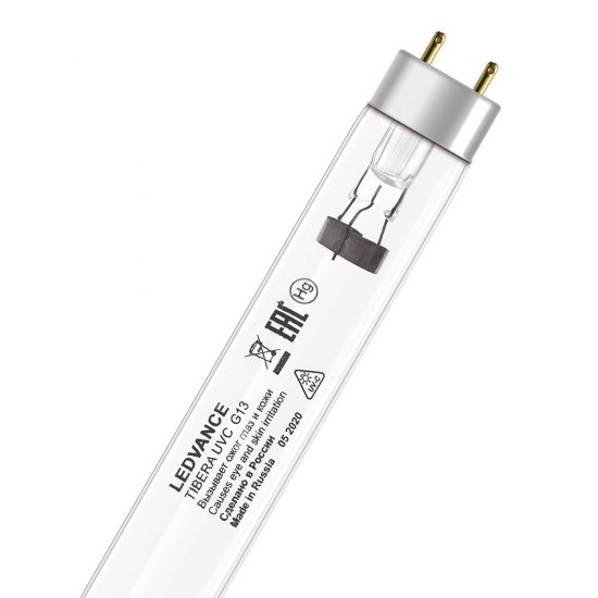 Лампа ультрафиолетовая бактерицидная Ledvance G13 15 Вт 230 В трубка T8 452 мм