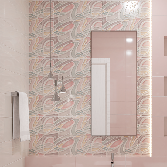 Плитка настенная Azori Brillo Struttura 20.1x50.5 см 1.32 м² глянцевая цвет разноцветный