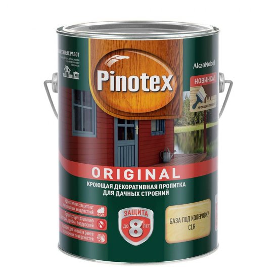 Антисептик Pinotex/Omnitex Original декоративный для дерева прозрачный основа CLR 2,5 л