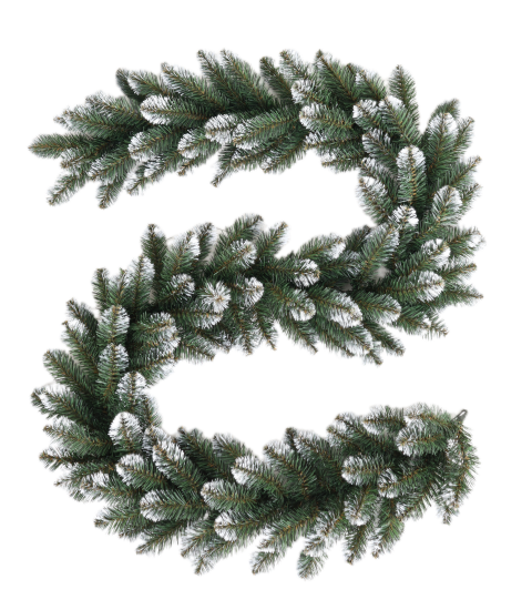 Гирлянда еловая Новая елка с белыми кончиками 2 м