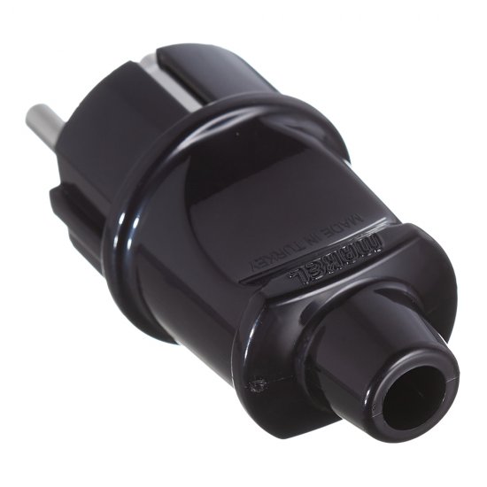 Вилка прямая с заземлением 16 А 250 В Makel черная (10052)