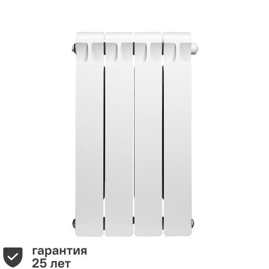 Радиатор секционный Rifar Monolit 500/100 биметалл 4 секции нижнее правое подключение цвет белый