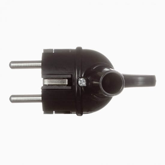 Вилка угловая с заземлением 16 А 250 В Makel с кольцом черная (10038)