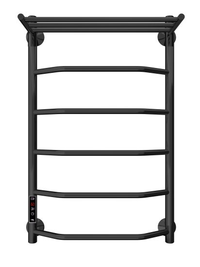 Полотенцесушитель электрический Арго Флоран Гранд 500x700 мм 185 Вт с полкой лесенка цвет черный