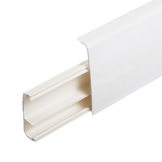 Плинтус ПВХ напольный Salag Lima 72 мм белый 2500 мм