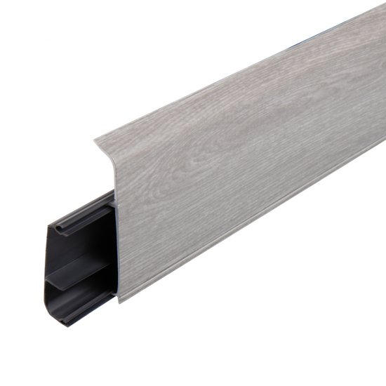 Плинтус ПВХ напольный Salag Lima 72 мм серый гладстоун 2500 мм