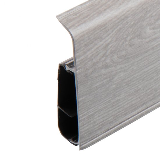 Плинтус ПВХ напольный Salag Lima 72 мм серый гладстоун 2500 мм