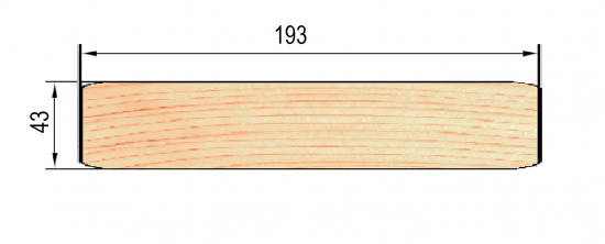 Палубная доска Лиственница Оптима 3000x192x43 мм 0.576 м²